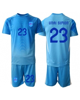 Billige Fotballdrakt Spania Unai Simon #23 Keeper Replika Hjemmedraktsett Barn VM 2026 Kortermet (med bukser)
